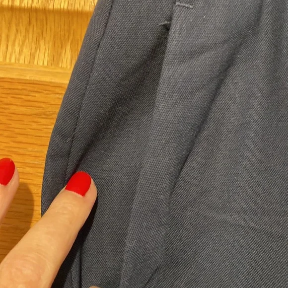 Theory Heze Contour 100% virgin Wool navy blue cropped cuffed hem light pants 10 - Picture 4 of 11